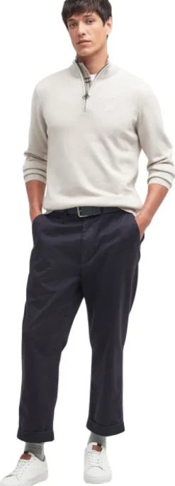 Barbour Cotton Half Zip Knitted Jumper neulepaita, Mist