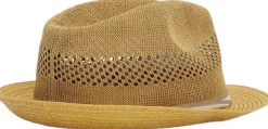 Barbour Craster Trilby Summer Hat hattu, Dark Tan