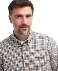 Barbour Durand Relaxed Fit Shirt paita, Dark Tan