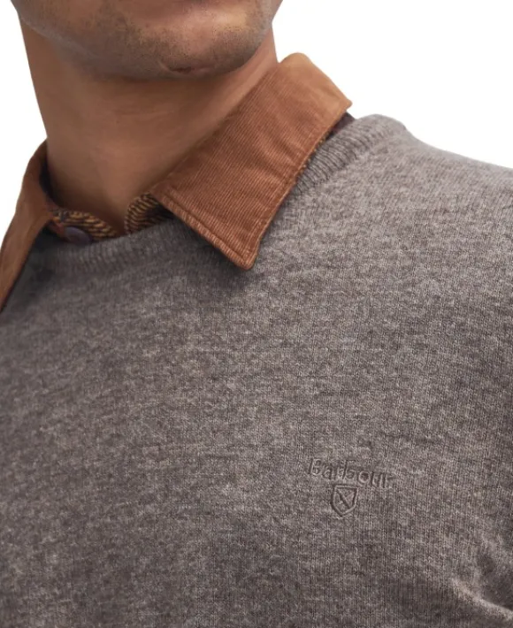 Barbour Essential Lambwool Crew villapaita, Dark Stone