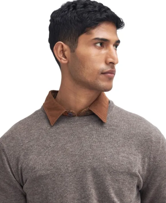 Barbour Essential Lambwool Crew villapaita, Dark Stone