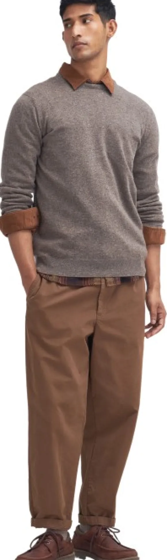 Barbour Essential Lambwool Crew villapaita, Dark Stone