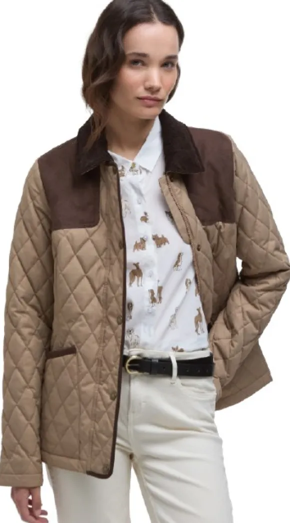 Barbour Keeper Wear Quilt naisten takki, Military Brown