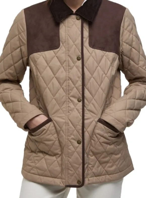 Barbour Keeper Wear Quilt naisten takki, Military Brown