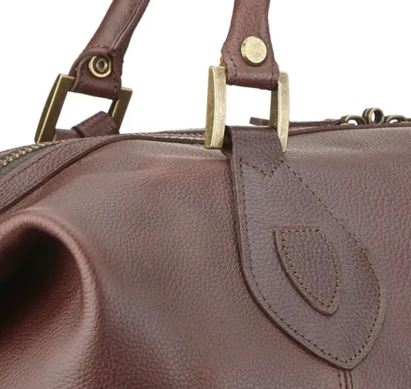 Barbour Leather Medium Travel Explorer Bag laukku, Dark Brown