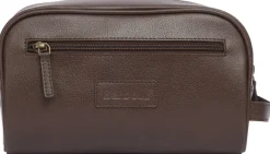 Barbour Leather Washbag toilettilaukku, tummanruskea