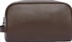 Barbour Leather Washbag toilettilaukku, tummanruskea