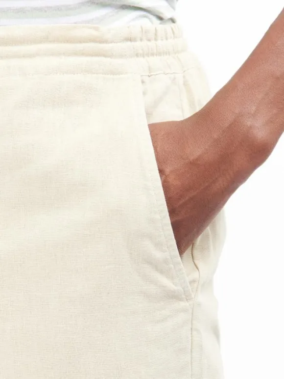Barbour Linen Cotton Mix Short shortsit, Light Stone