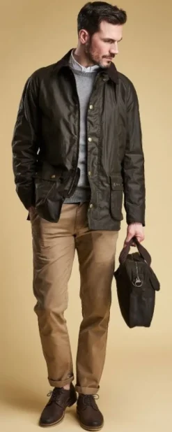 Barbour M's Ashby Wax Jacket Dark Olive