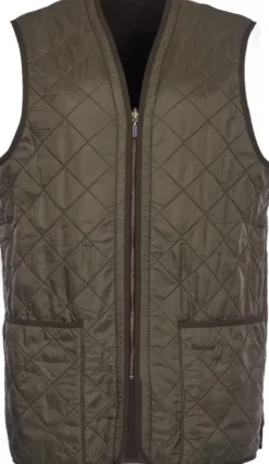 Barbour M's Polarquilt Waistcoat Zip In Liner Dark Olive Check
