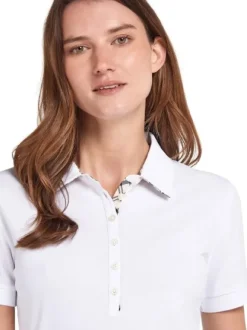 Barbour Portsdown Top naisten pikeepaita, White/Platinum