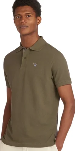Barbour Tartan Pique Polo pikeepaita, Dark Olive/Classic
