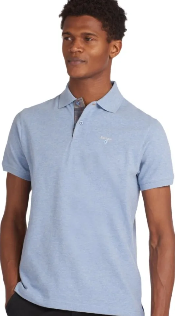 Barbour Tartan Pique Polo Shirt paita, Sky Marl
