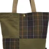 Barbour Transport Patchwork Tote Bag kassi, Dusky Green