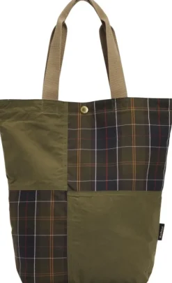 Barbour Transport Patchwork Tote Bag kassi, Dusky Green