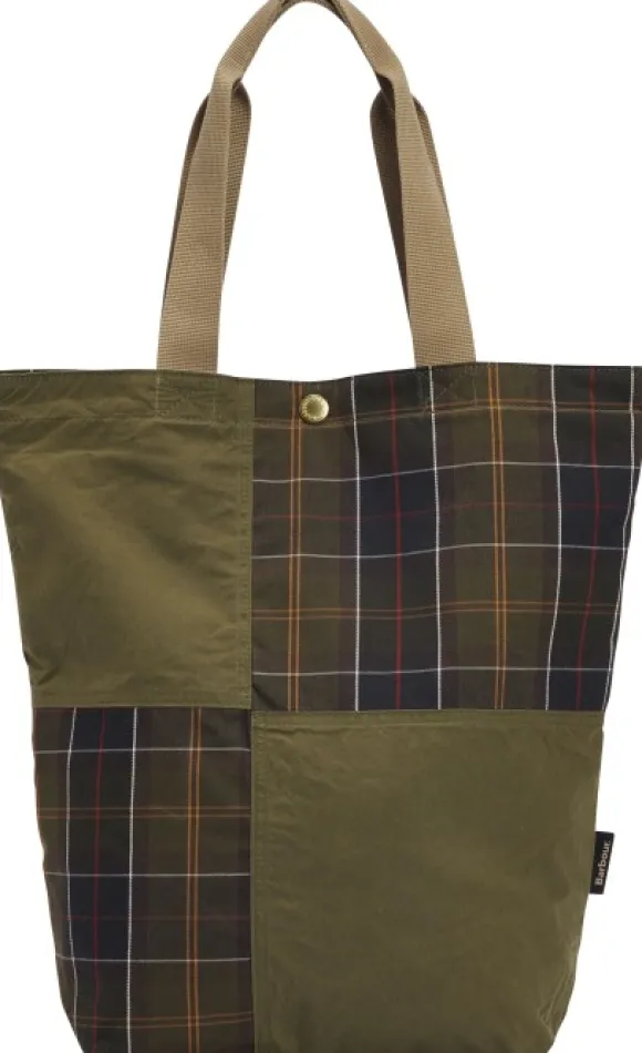 Barbour Transport Patchwork Tote Bag kassi, Dusky Green