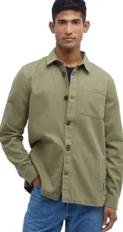 Barbour Washed Overshirt paita, Bleached Olive