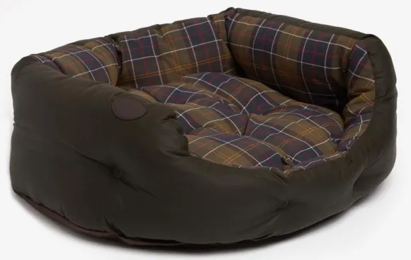 Barbour Wax/Cotton Dog Bed 30'' Classic/Olive