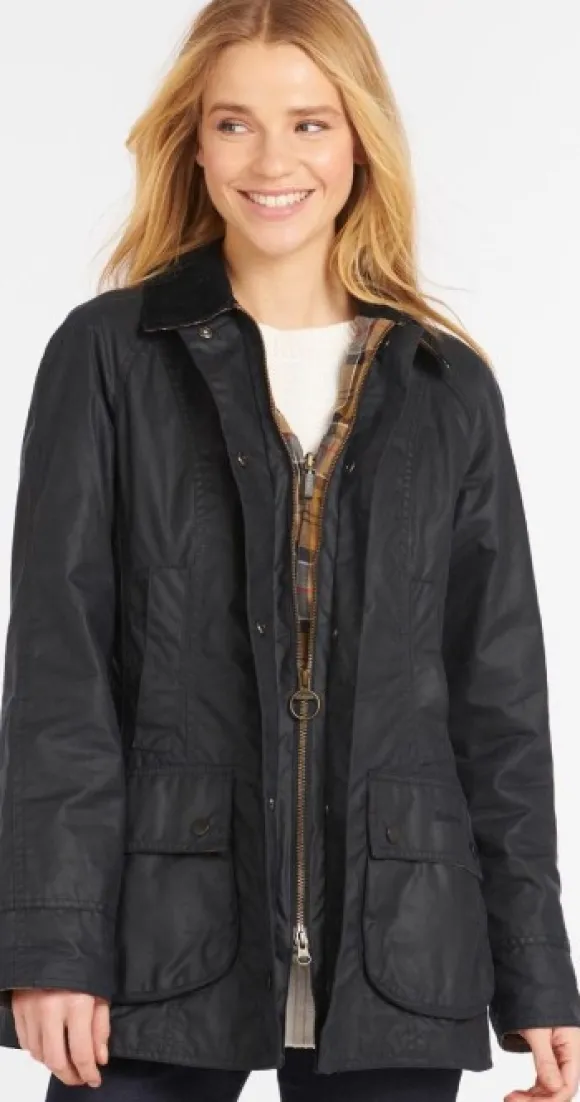 Barbour W's Beadnell Wax Jacket Navy