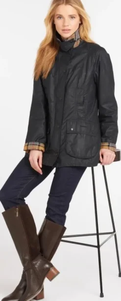 Barbour W's Beadnell Wax Jacket Navy
