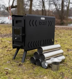 Bast Sauna Näver Delux Bastutält & Kamin 4-6 p