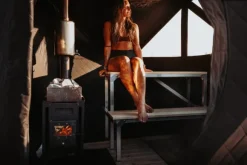 Bast Sauna Näver Delux Bastutält & Kamin 4-6 p