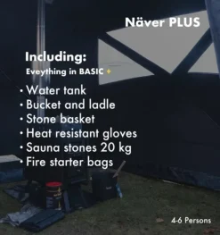 Bast Sauna Näver Plus Bastutält & Kamin 4-6 p