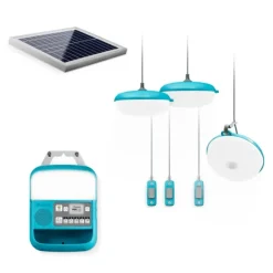 Biolite Solar Home System 620+ aurinkopaneeli ja valaisimet