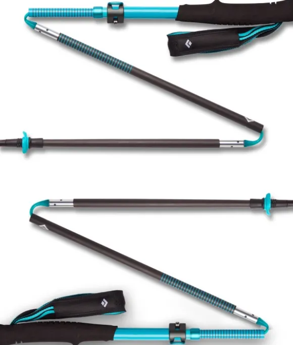 Black Diamond Distance Carbon FLZ Poles naisten vaellussauvat, turkoosi/musta