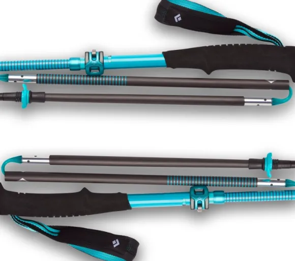Black Diamond Distance Carbon FLZ Poles naisten vaellussauvat, turkoosi/musta