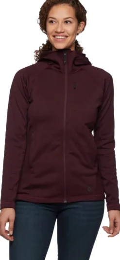 Black Diamond Factor Hoody naisten fleecetakki, viininpunainen