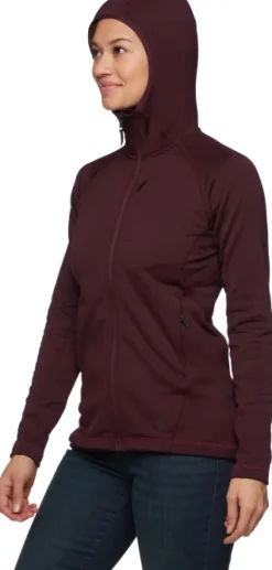 Black Diamond Factor Hoody naisten fleecetakki, viininpunainen