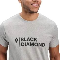 Black Diamond M Mini Stacked SS Tee Nickel Heather