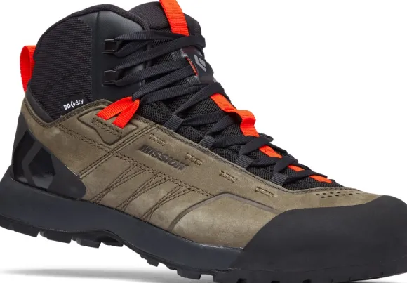 Black Diamond Mission Leather Mid WP Approach Shoes kengät, Walnuts/Octane