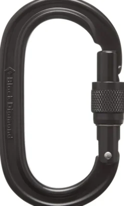 Black Diamond Oval Keylock Screwgate Biner Black -lukittava karbiini