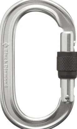 Black Diamond Oval Keylock Screwgate Biner lukittava karbiini, hopea