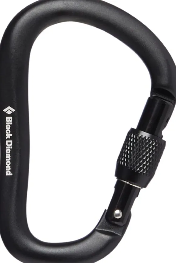 Black Diamond Rocklock Screwgate Carabiner Black -lukittava ruuvikarbiini