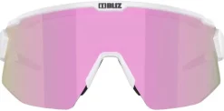 Bliz Breeze Matt White + Brown w Rose Multi + Spare lens Clear urheilulasit
