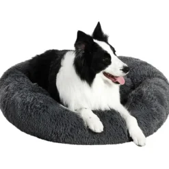Brava Fluffy Calming Bed Dark Grey M