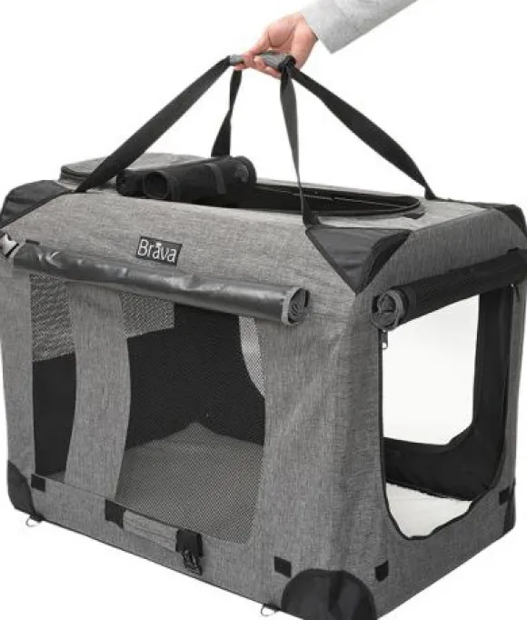 Brava Highway Dog Crate kevythäkki, XXL, vaaleanharmaa