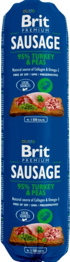 Brit Koiranmakkara Turkey & Peas 800 g