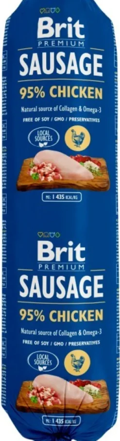 Brit Premium Chicken -koiranmakkara 800 g x 12