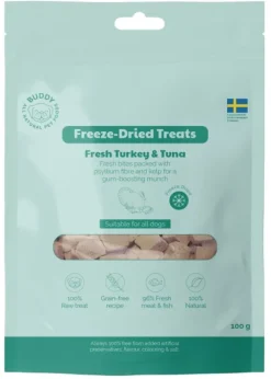 Buddy Freeze Dried Treat Raw Turkey & Tuna 100g makupalat