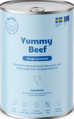 Buddy Yummy Beef koiran märkäruoka, 400g