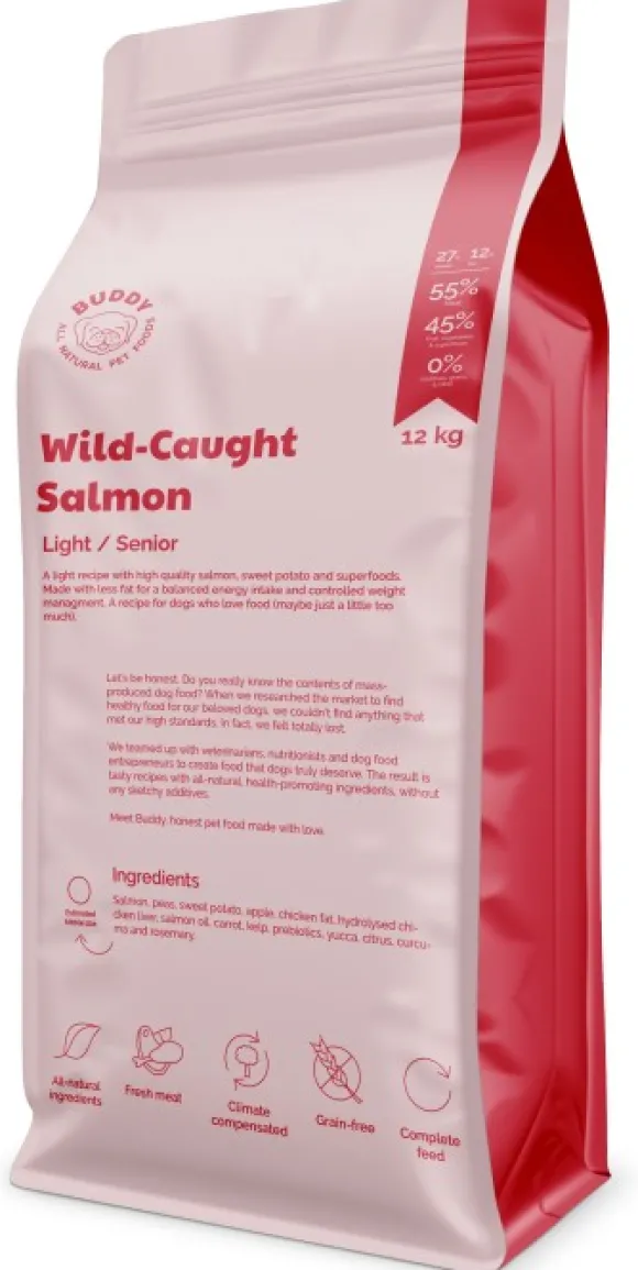 Buddy Wild Caught Salmon kuivaruoka, 12 kg