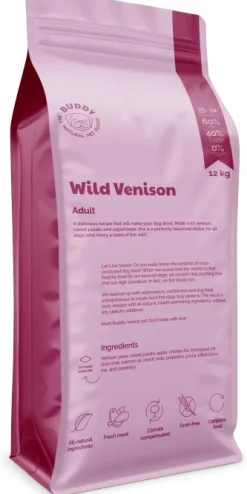 Buddy Wild Venison kuivaruoka, 12 kg