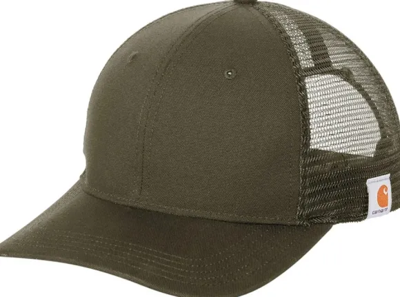 Carhartt Canvas Mesh Back Cap lippalakki, maastonvihreä