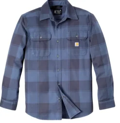 Carhartt Heavy Flannel L/S Plaid Shirt paita, Navy