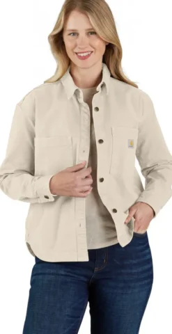 Carhartt Heavyweight Duck Overshirt naisten paita, Oat Milk