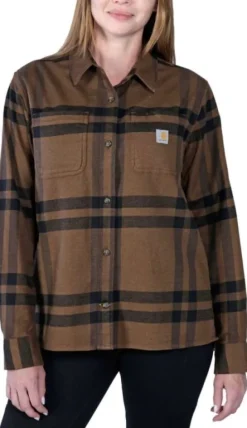 Carhartt Midweight Flannel L/S Plaid Shirt Carhartt naisten flanellipaita, ruskea